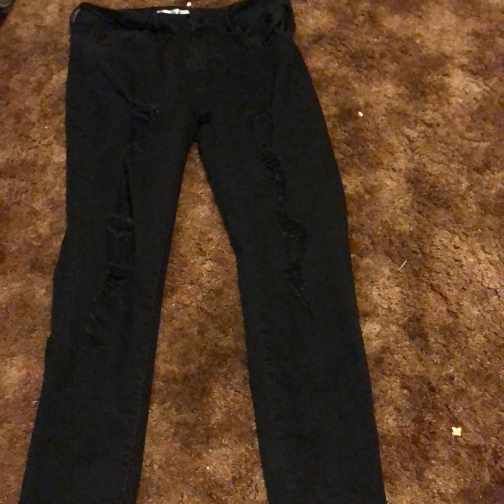 Black ripped jeans